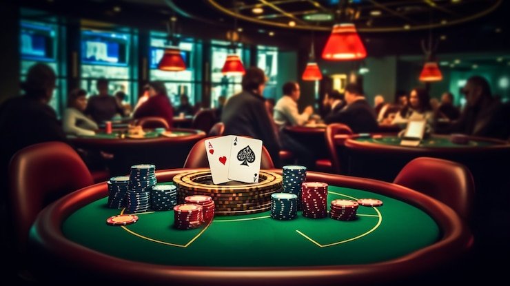 teshoki Red Tiger live dealer studio with blackjack and baccarat tables